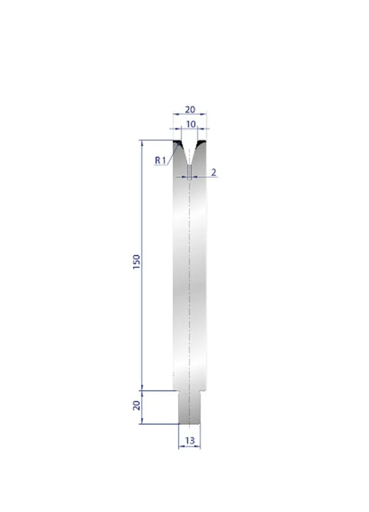 Part No. 3152 @ 300mm 30 Degree Één V Die - Set voor vooras