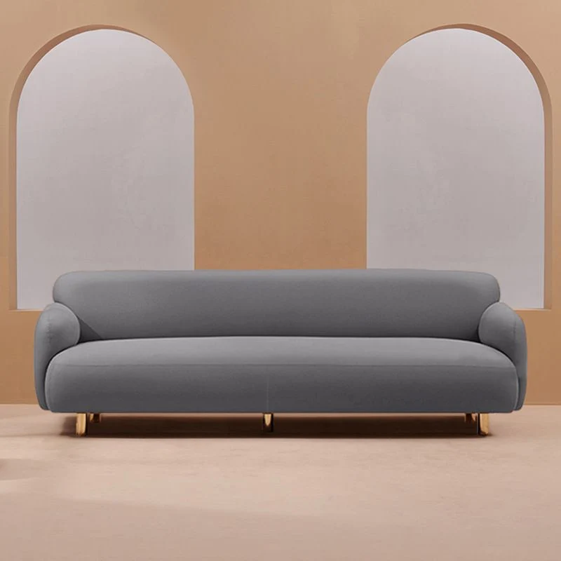 Recessed Arm Sofa Mid-century Modern 3-Seater Faux Echt leer Sofa 63l