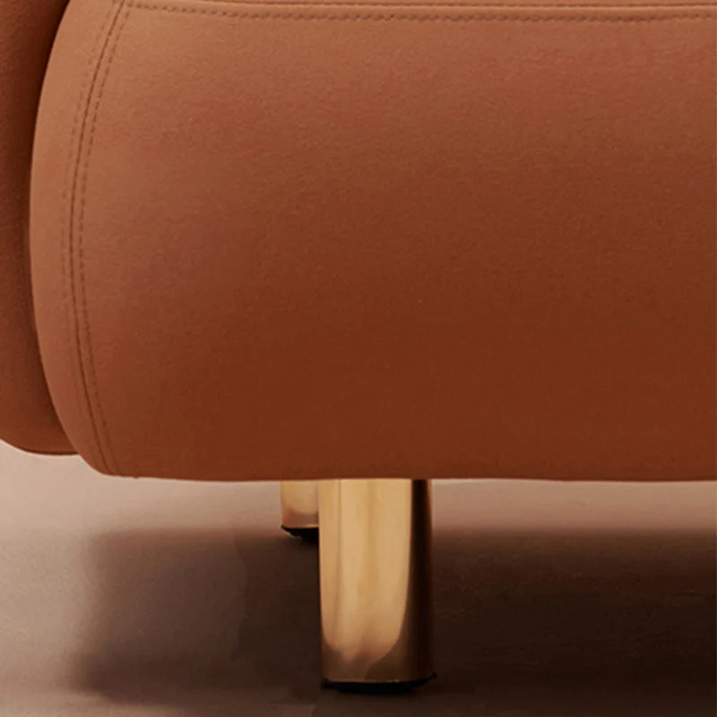 Recessed Arm Sofa Mid-century Modern 3-Seater Faux Echt leer Sofa 63l
