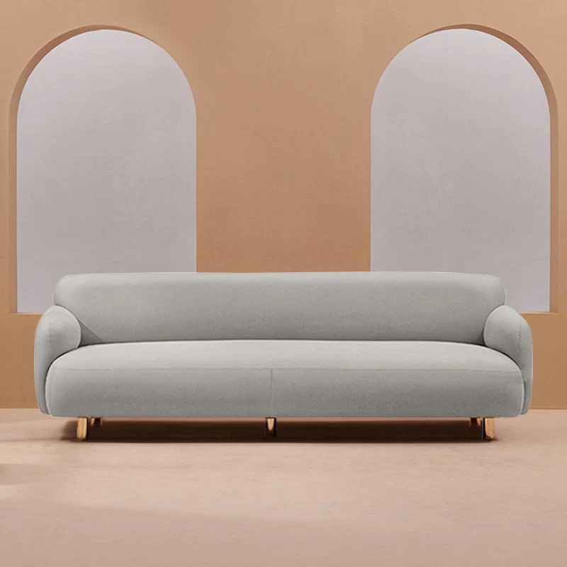 Recessed Arm Sofa Mid-century Modern 3-Seater Faux Echt leer Sofa 63l