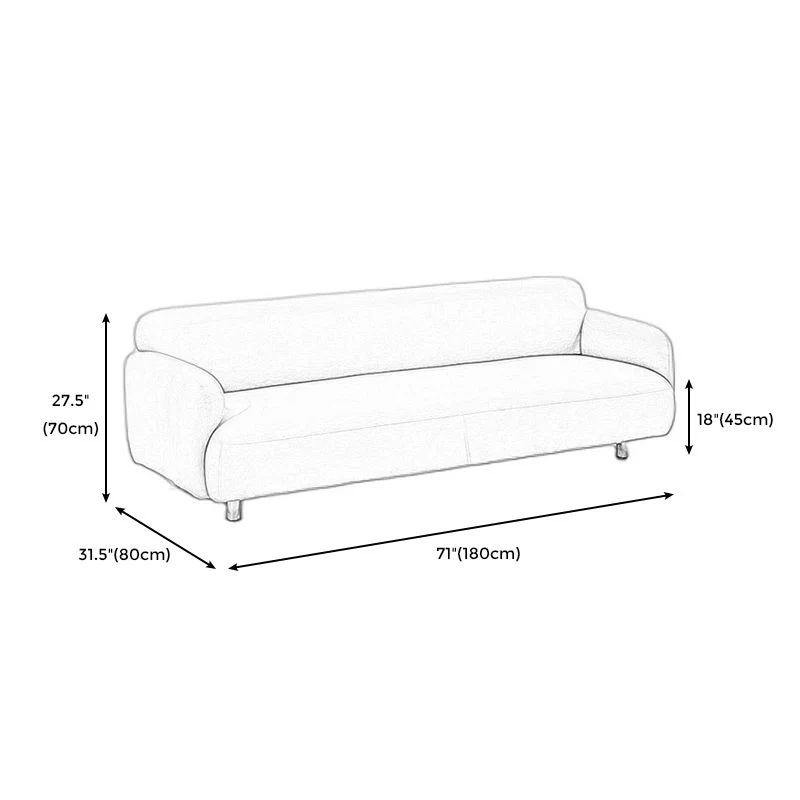 Recessed Arm Sofa Mid-century Modern 3-Seater Faux Echt leer Sofa 63l