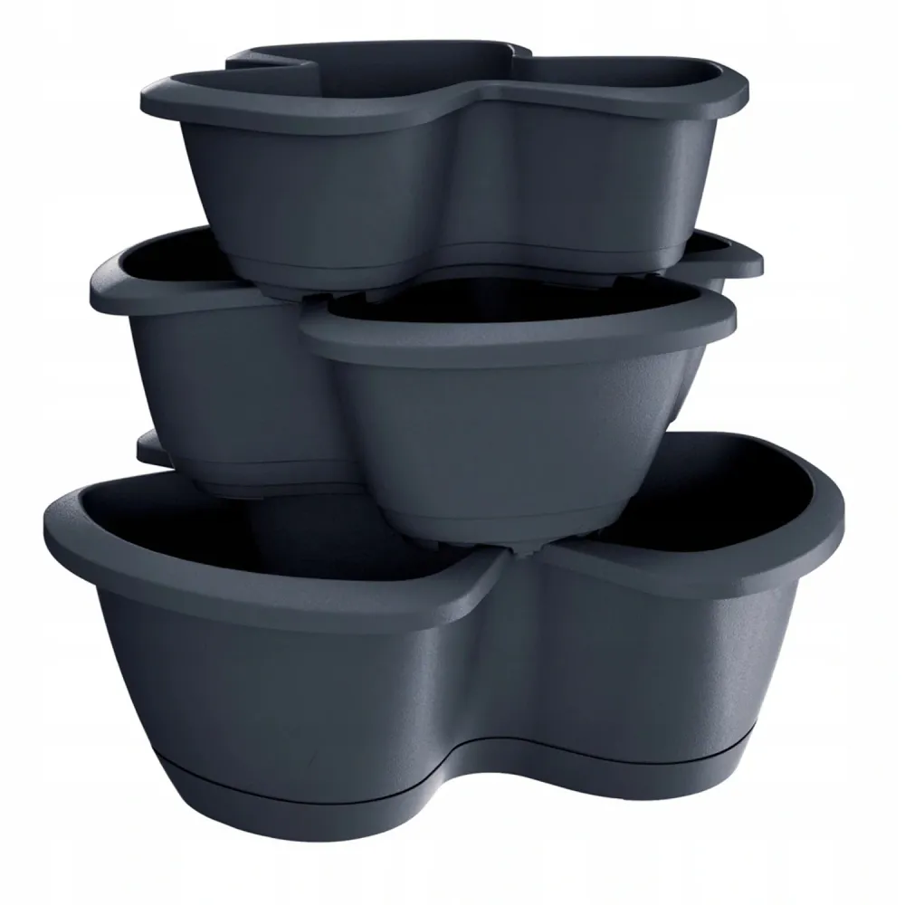 Triple cascade pot Respana Trio DRET123S antraciet