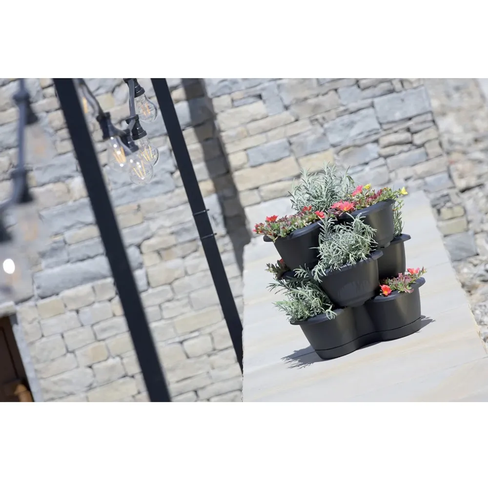 Triple cascade pot Respana Trio DRET123S antraciet