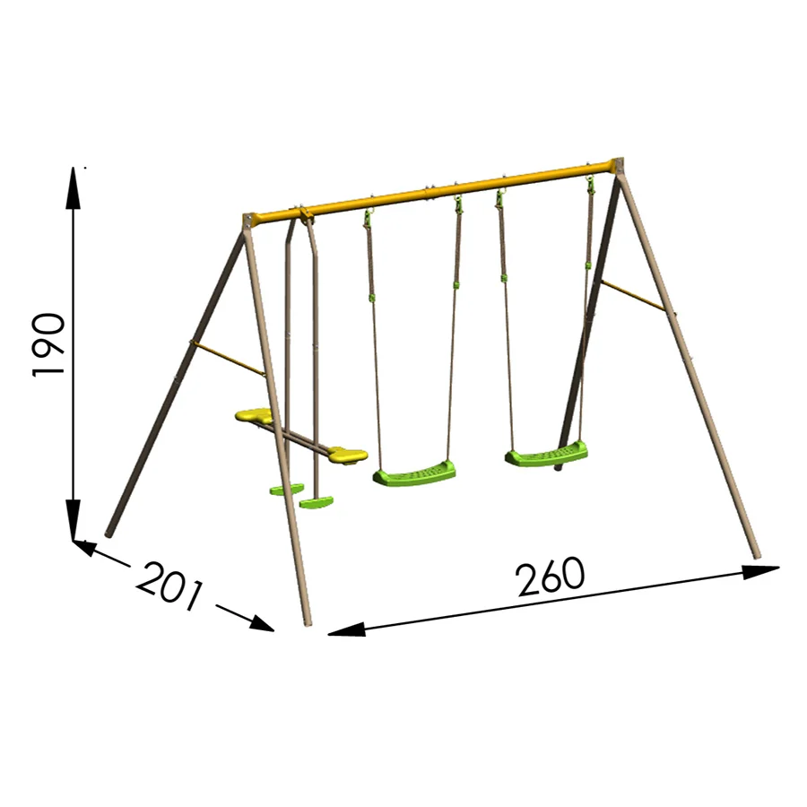 Triple garden swing rocker Brioso