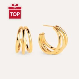 Triple Gold Hoop Earrings