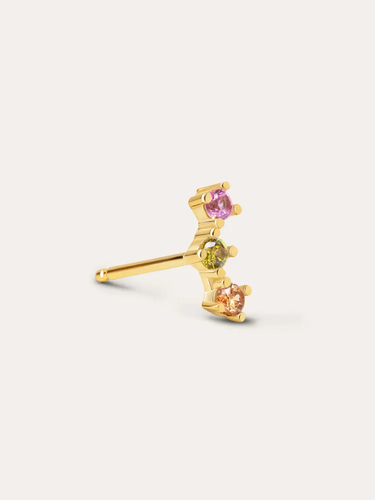Triple Spark Color Verguld Single Earring Heavy Duty constructie