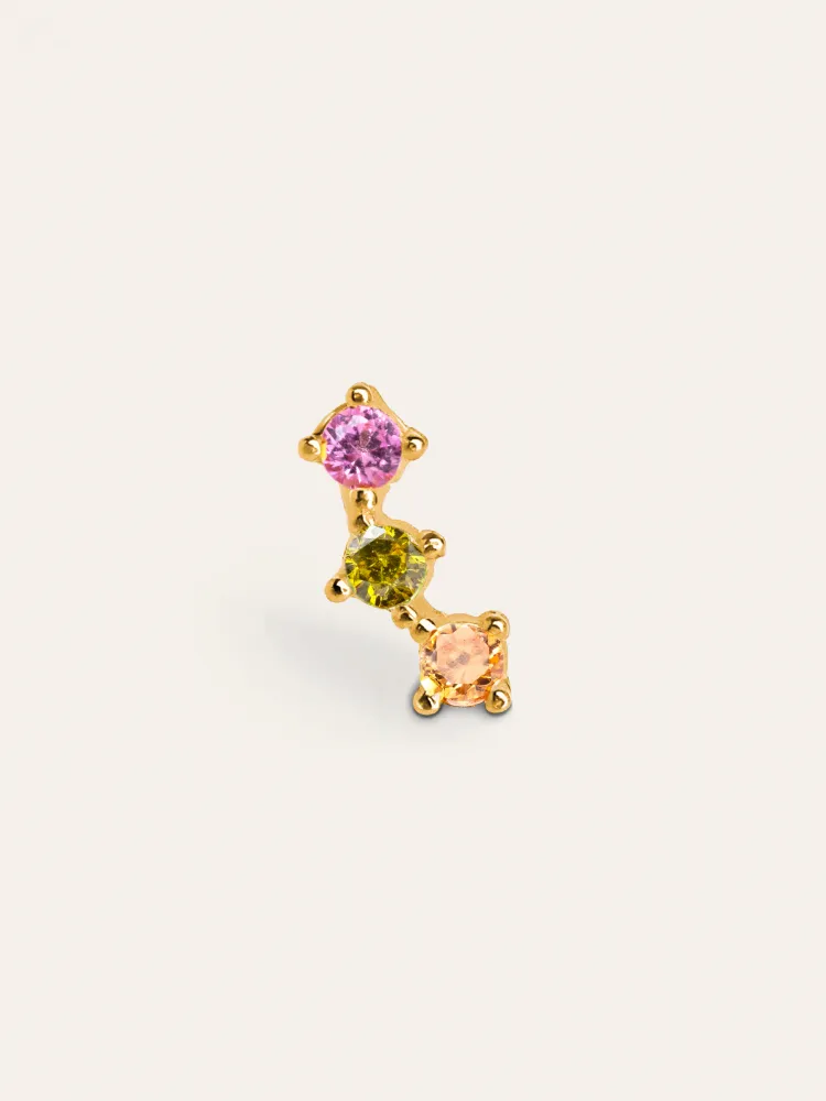 Triple Spark Color Verguld Single Earring Heavy Duty constructie