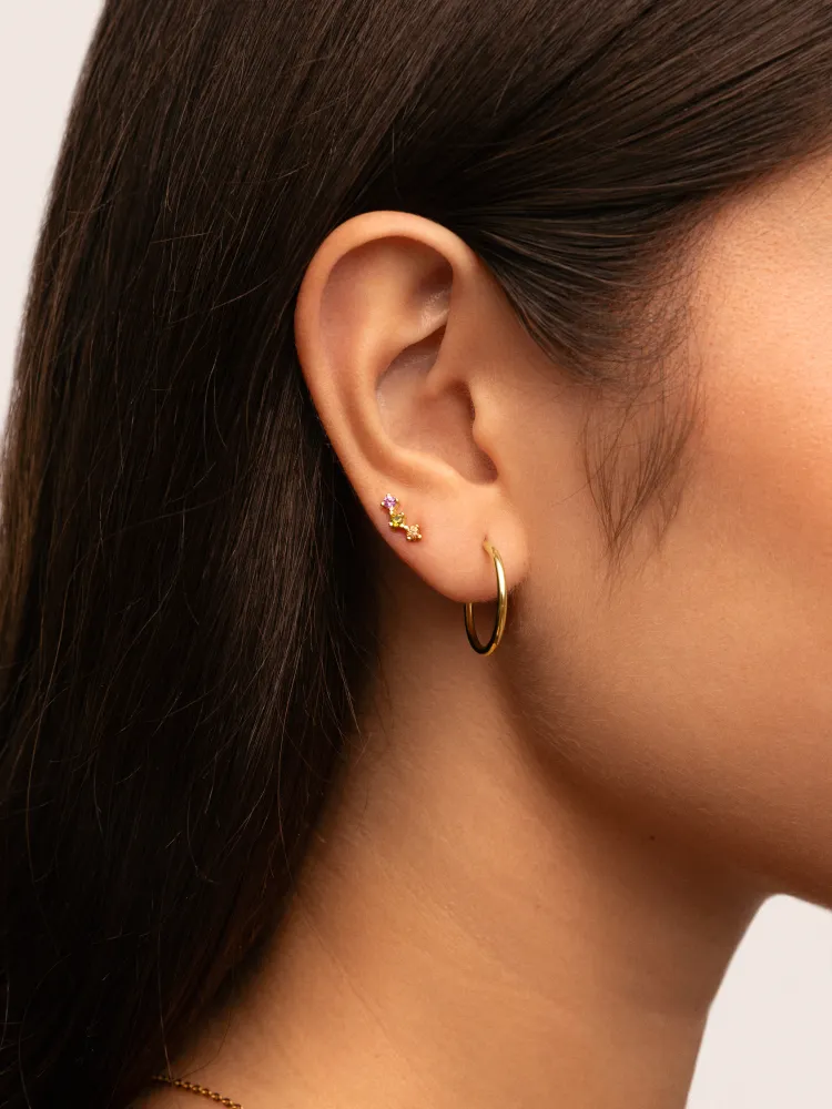 Triple Spark Color Verguld Single Earring Heavy Duty constructie