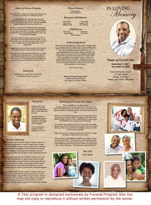 Veerpootlager Shepherd Trifold Funeral Brochure Template Legal