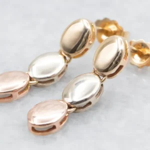 Verende bladveer Tri Color Drop Earrings