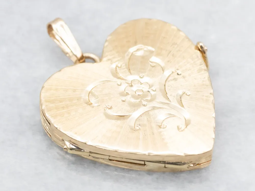 Vintage Three-Panel Heart Shaped Locket