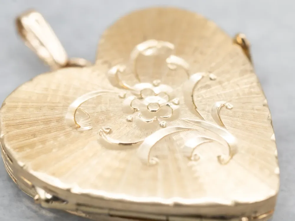 Vintage Three-Panel Heart Shaped Locket