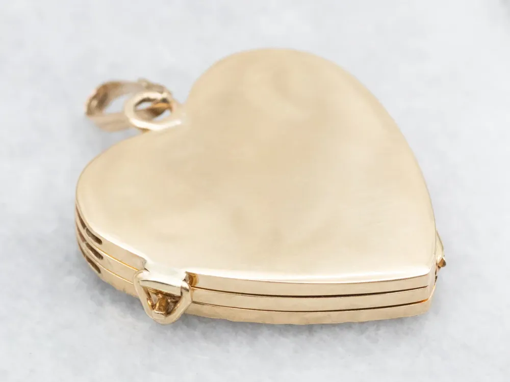 Vintage Three-Panel Heart Shaped Locket