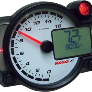 KOSO NORTH AMERICA RX2-NR GP-STYLE RACE TACHOMETER DASH PANEL RX2NR 16000RPM