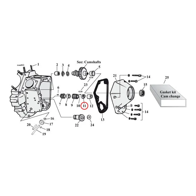 S&S, Nut. Pinion Shaft Gear Harley Davidson met Handleiding en Diagram