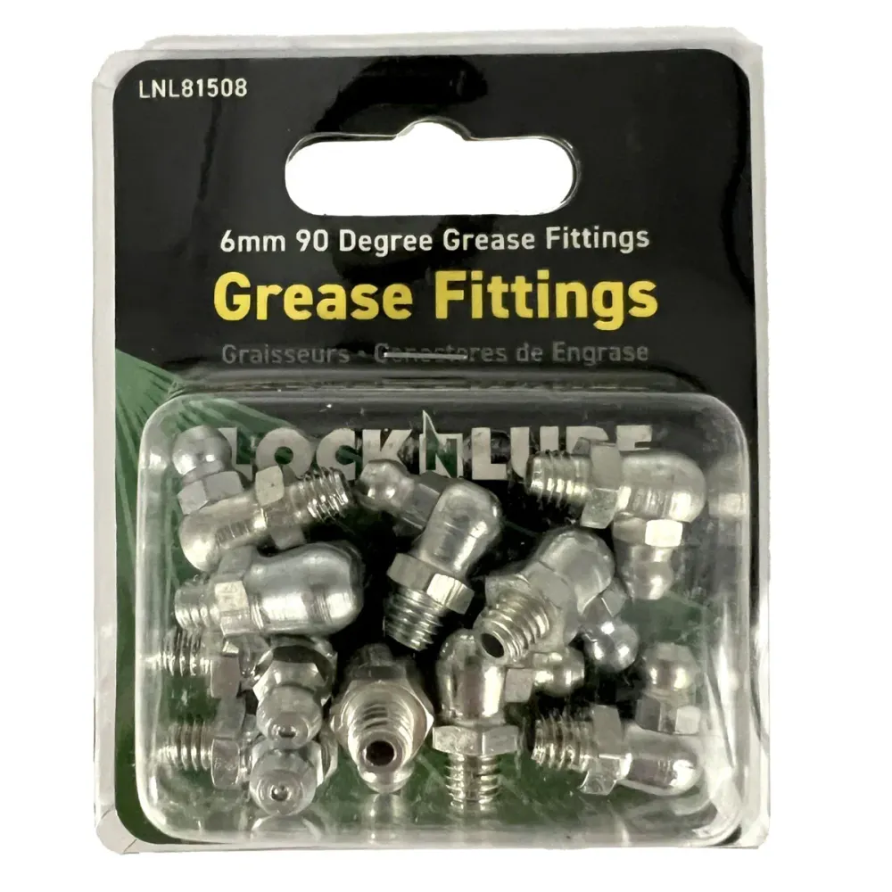 Ophangings- LOCKNLUBE Grease Fittings - 6mm 90 Degree Grease Fittings
