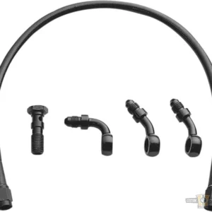 Ebony Ravenzwart Stainless Steel Universal Brake Line Black Vinyl All Black 36" Harley-Davidson