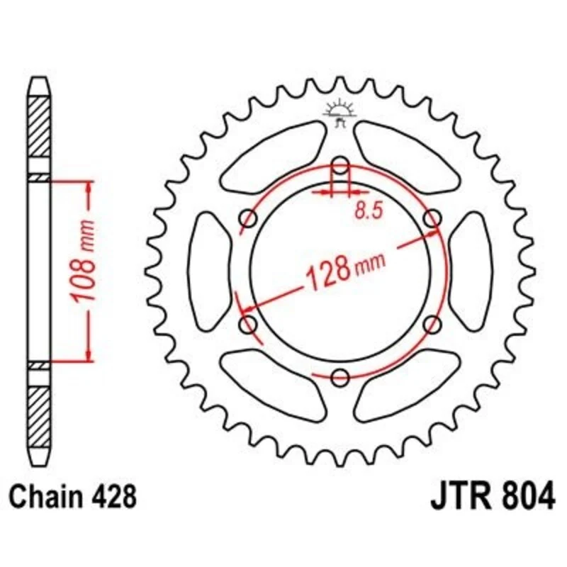 Corona JT 804 de acero con 45 dientes voor auto- en vrachtwagenveren
