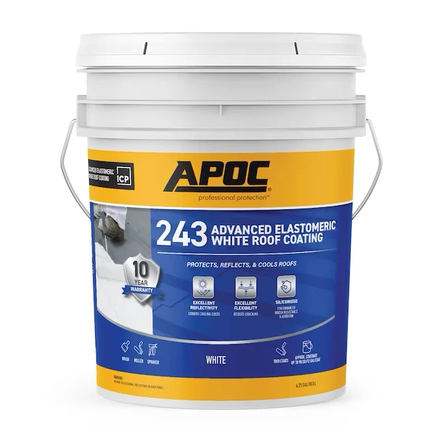 APOC 243 4.75-Gallon Wit Elastomeric Reflective Roof Coating