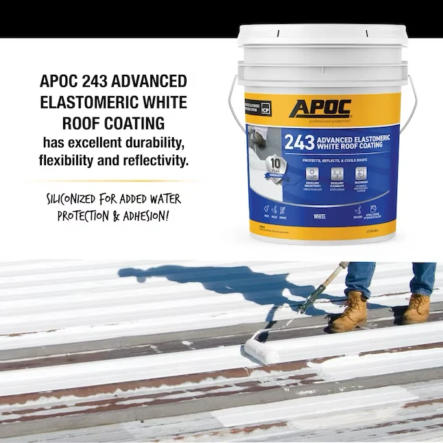 APOC 243 4.75-Gallon Wit Elastomeric Reflective Roof Coating