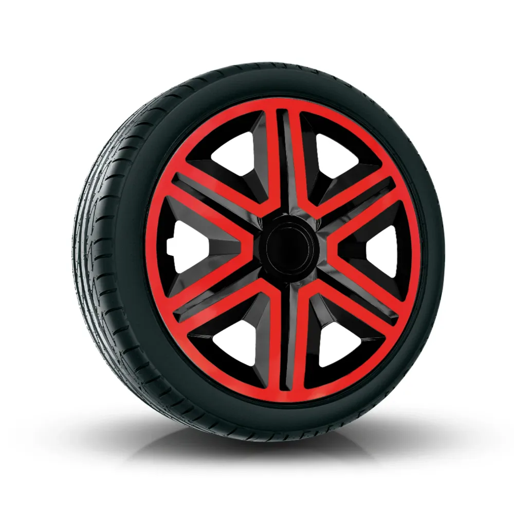 Centreringsringen set NRM - Wieldoppen 15" - Rood & Zwart- set van 4 stuks