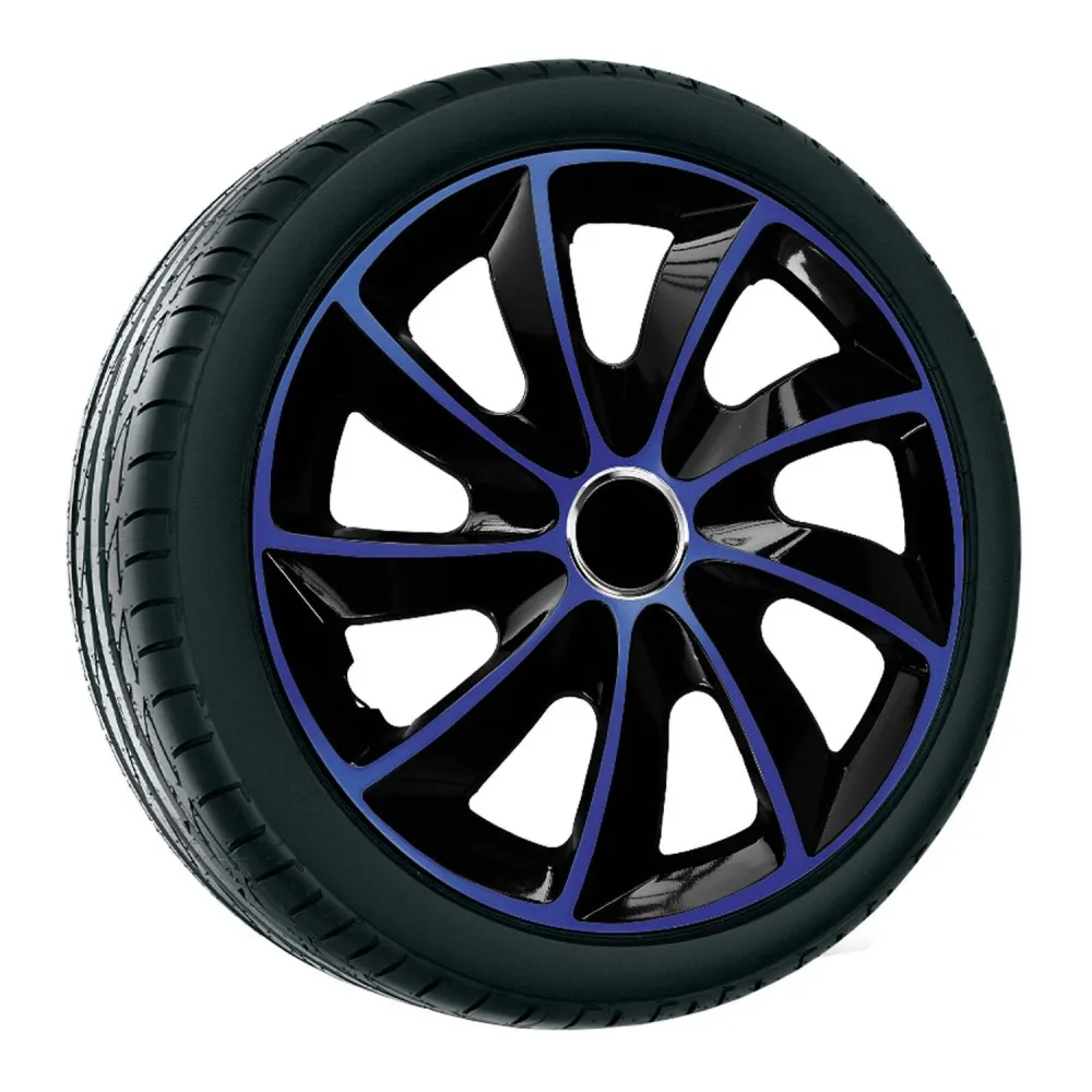 NRM - Stig Extra Wieldoppen 13" - Blauw & Zwart- set van 4 stuks - ABS / Duurzaam / Resistant