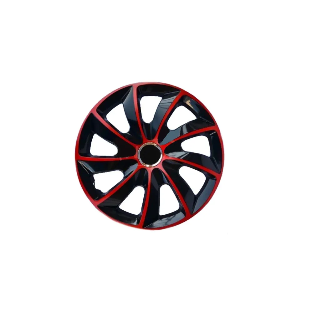 NRM - Stig Toegevoegd Wieldoppen 16" - Rood & Zwart- set van 4 stuks - ABS / Duurzaam / Resistant voor TPMS-systemen