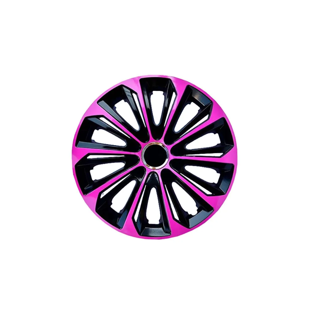 Wielmoeren set NRM - wieldoppen 14" - zwart met roze - set van 4 stuks - ABS / Duurzaam / Resistant