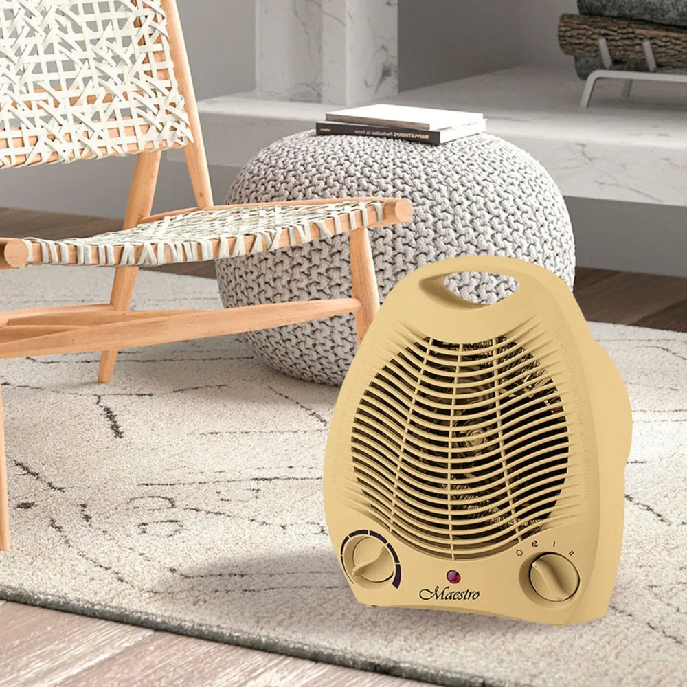 Maestro MR-920 Elektrische ventilatorkachel 2000W Drie werkingsmodi Warme en koude ventilator Handgreep Lichtbruin
