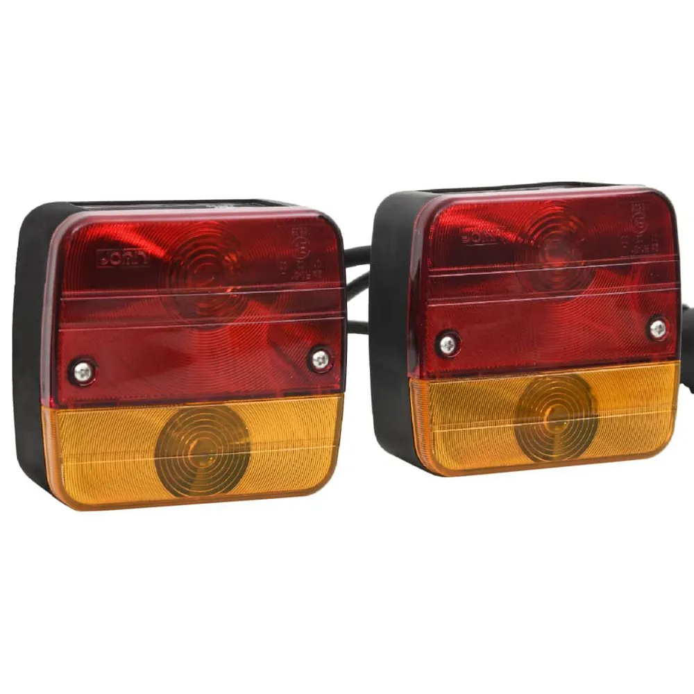 Aanhangerlampen 2 st onveranderd peertje 12 V 10,5x5x9,5 cm rood