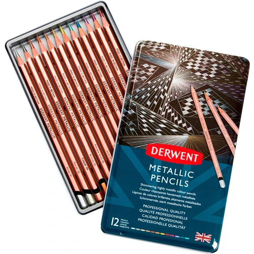 Derwent - Metallic Bekwaam Pencils - 12 colores