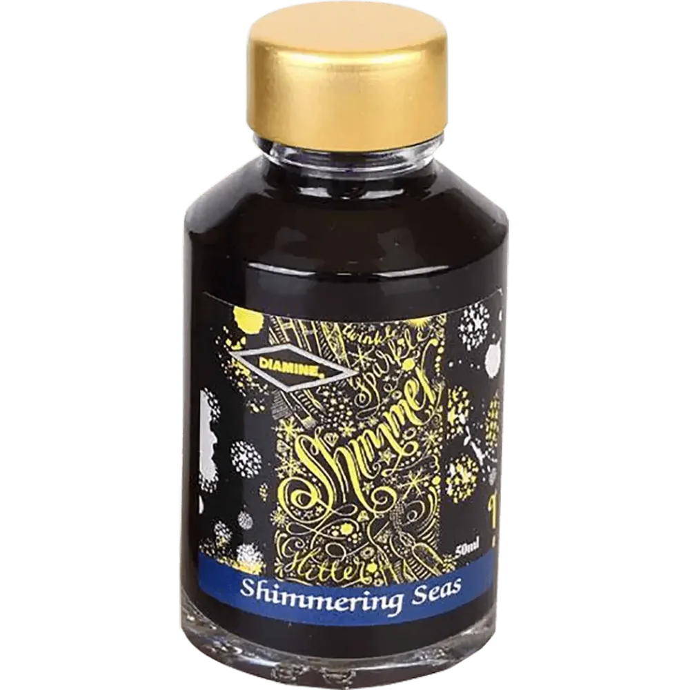 Diamine Shimmer Ink 50 ml Shimmering Seas - Gouden shimmer
