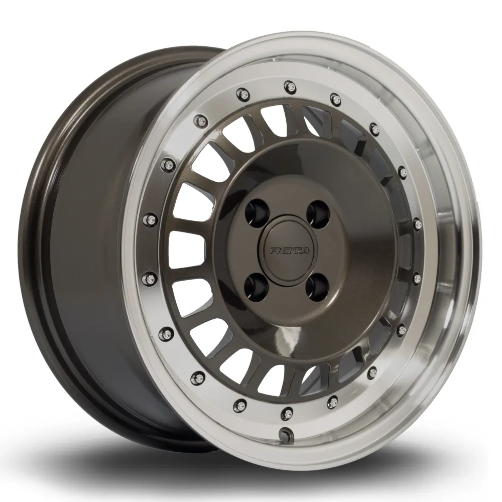 Rota Speciale 15x7" 4x100 ET20, Gunmetal, Afgewerkt Lip