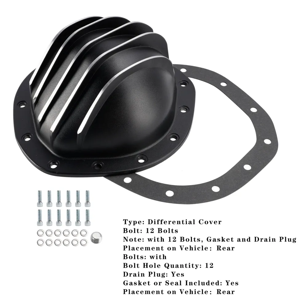 12-bouts zwarte aluminium differentieel-achterdeksel voor GM Chevy C10 8.75" vrachtwagen