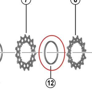 12V SHIMANO cassettespacer voor Dura Ace 9200 1.9mm