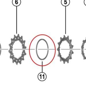 12V SHIMANO cassettespacer voor Dura Ace/Ultegra/105 1mm