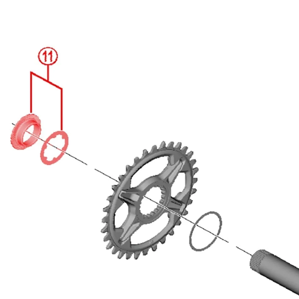 12V SHIMANO XT FC-M8100 Crankstelmoer en Borgschijf Zwart