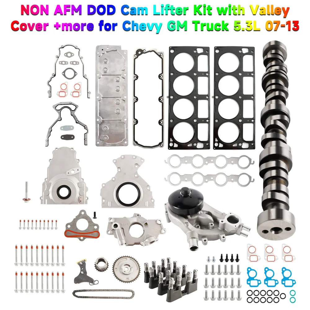 2006-2008 CHEVROLET TRAILBLAZER 5.3L 5328CC 325CID V8 OHV NON AFM DOD Cam Lifter Kit met Valley Cover 12646386 12499225