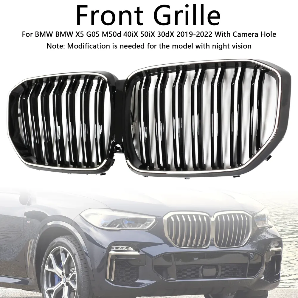 2019-2022 BMW X5 G05 M-Performance dubbele lamellen zwarte niergrille vooraan 51137454887