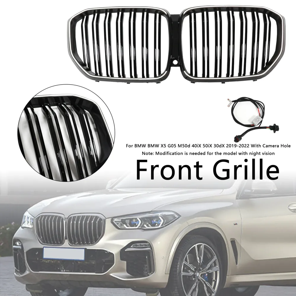 2019-2022 BMW X5 G05 M-Performance dubbele lamellen zwarte niergrille vooraan 51137454887