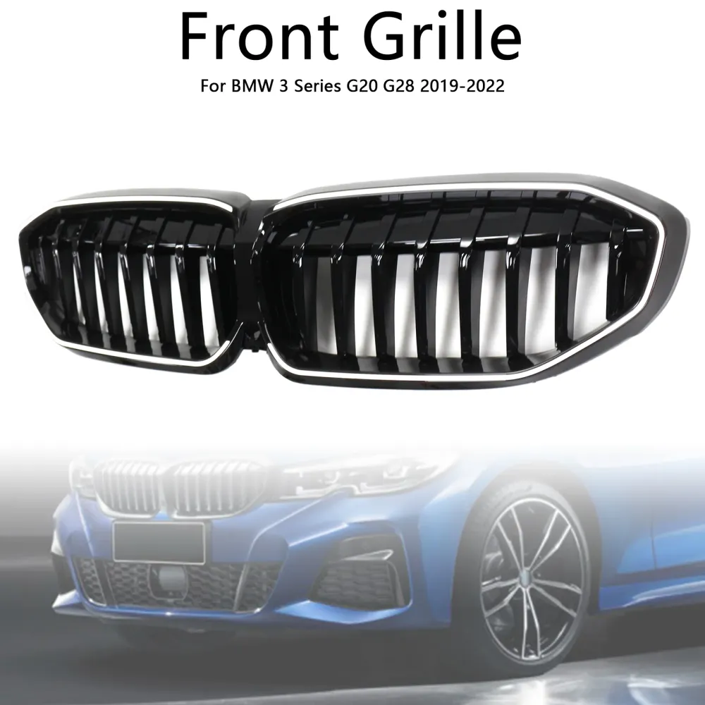 2019-2022 BMW 3 Serie G20 Glanzend Zwart Niergrille Grill 51138072085