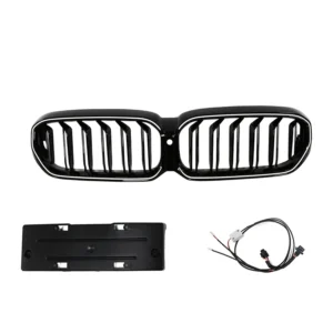 2021-2024 BMW 5-serie G30 G38 Nierengrille met dubbele lamellen, glanzend zwart