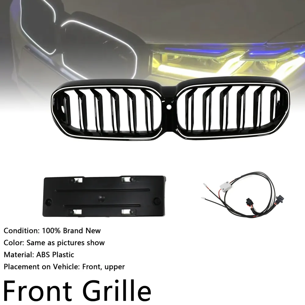 2021-2024 BMW 5-serie G30 G38 Nierengrille met dubbele lamellen, glanzend zwart