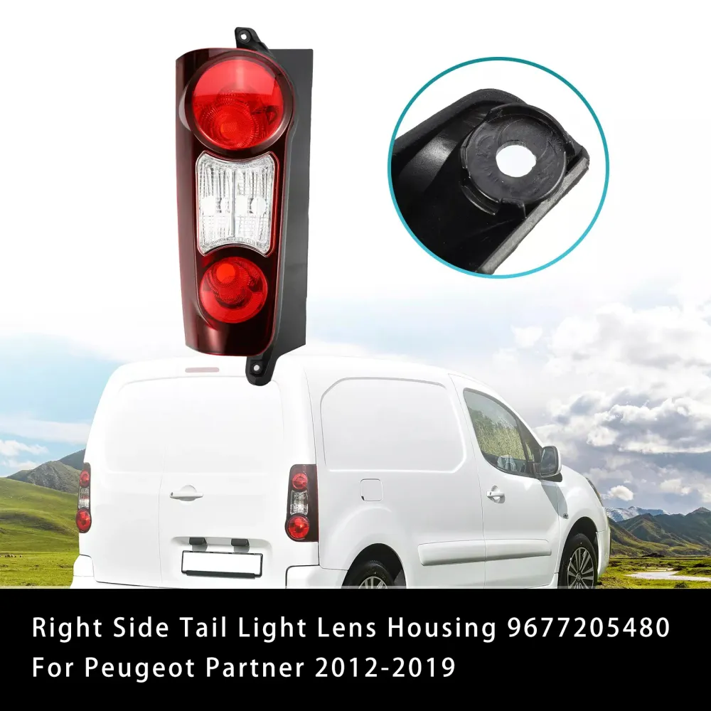 3/2012-2019 Citroen Berlingo Mk2 bestelwagen (modellen met schuurdeuren) Achterlichtlensbehuizing rechts 9677205480