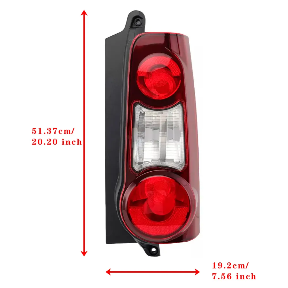 3/2012-2019 Citroen Berlingo Mk2 bestelwagen (modellen met schuurdeuren) Achterlichtlensbehuizing rechts 9677205480