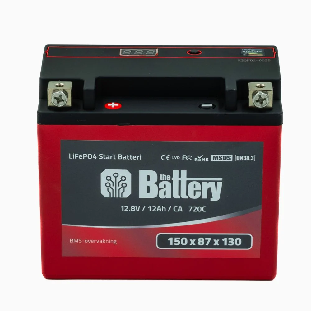 De Accu LiFePO4 Lithium Motorfiets Accu 12-BS 12,8V 12Ah (20Ah PBEQ)