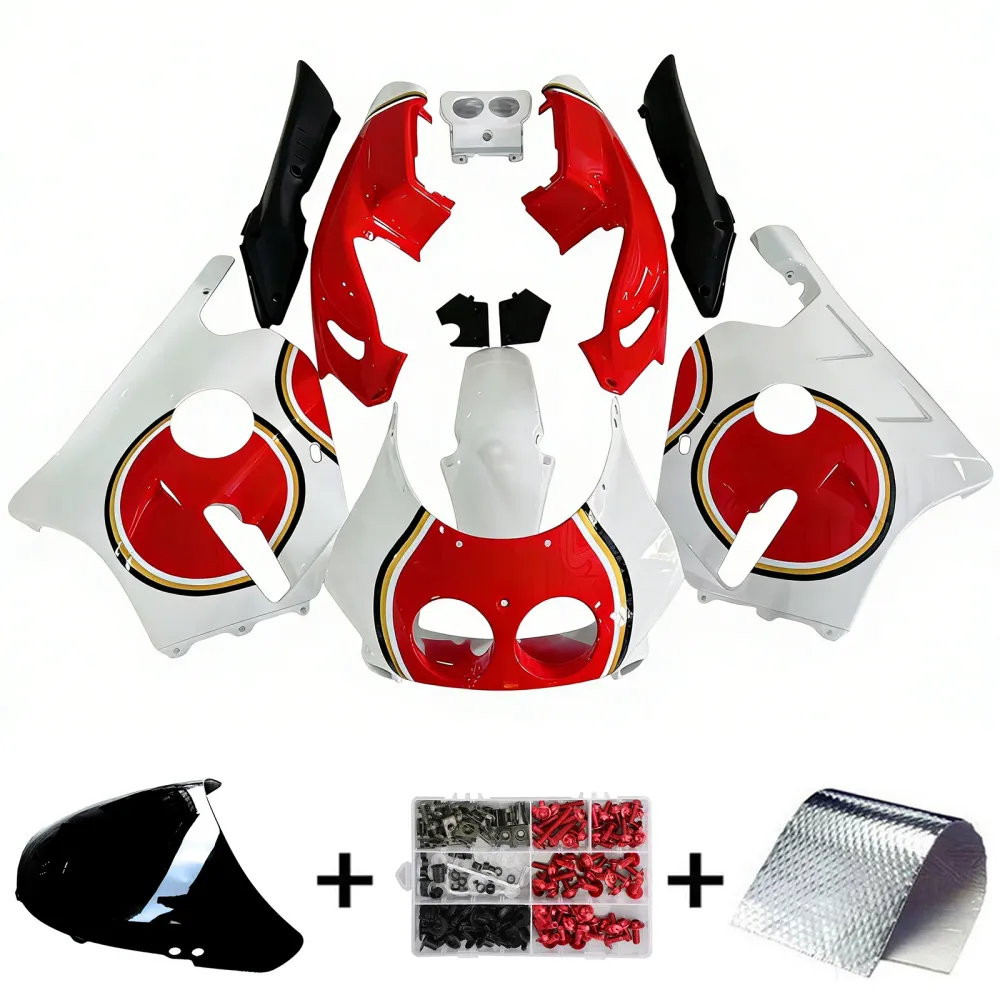 Amotopart 1990-1998 Honda CBR250RR MC22 Witte Red Kairing Kit