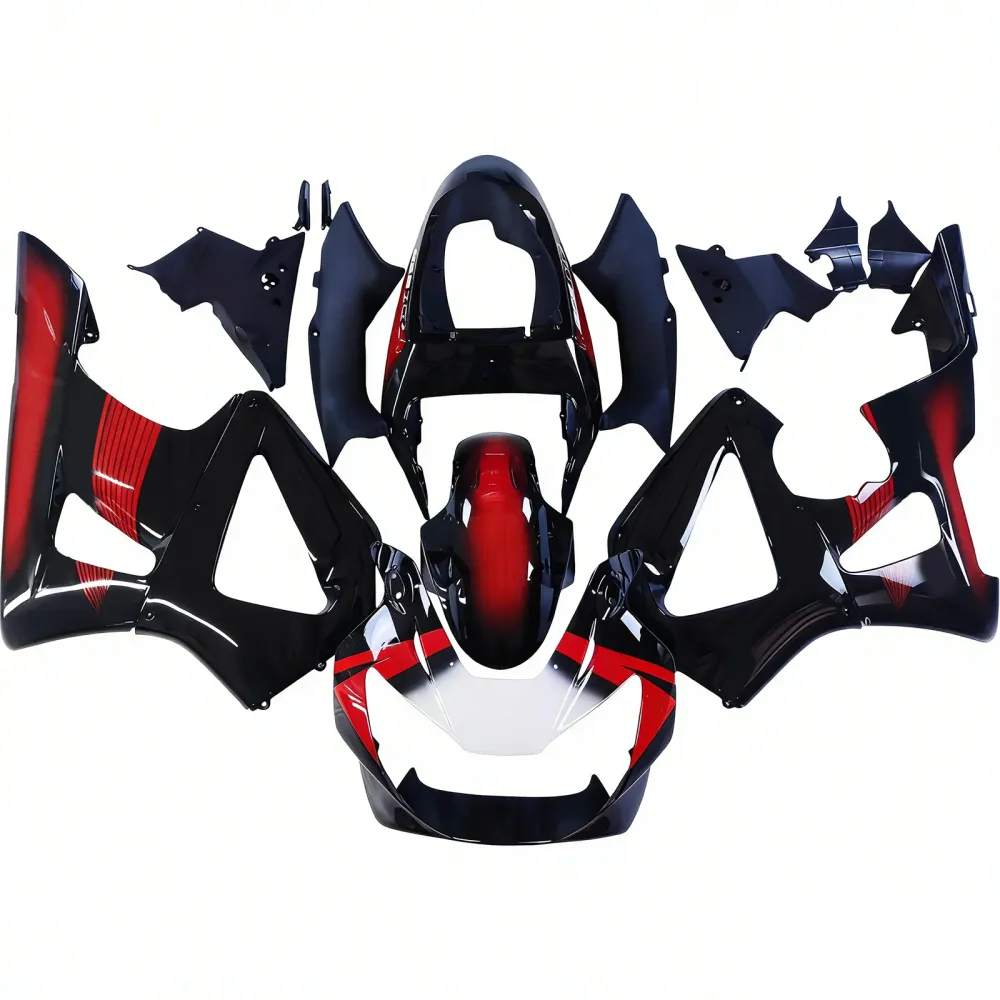 Amotopart 2000-2001 Honda CBR929RR Black Red & Patterns Fairing Kit