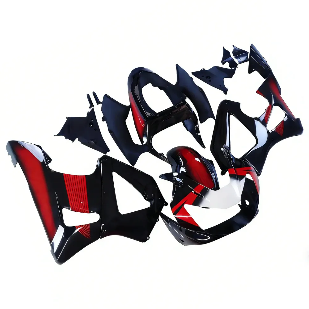 Amotopart 2000-2001 Honda CBR929RR Black Red & Patterns Fairing Kit