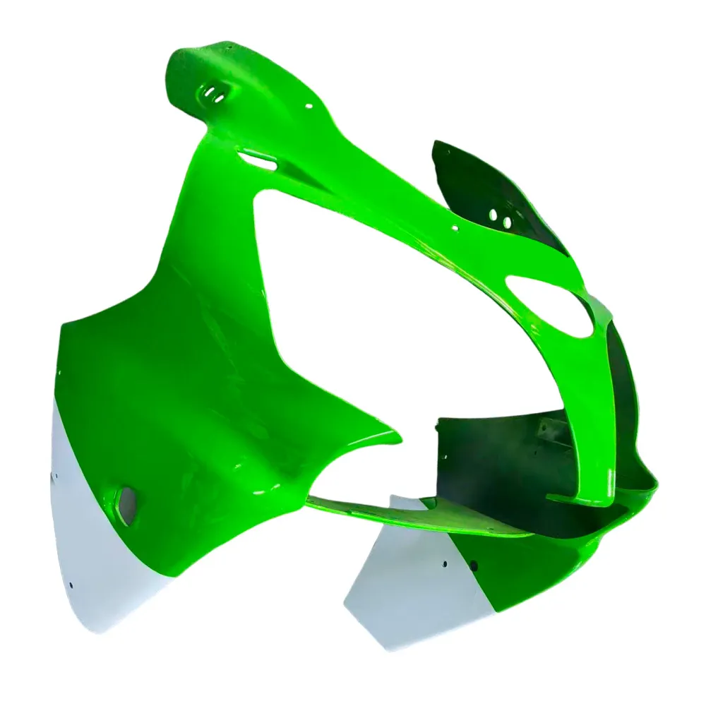 Amotopart 2000-2002 Kawasaki ZX6R 636 & 2005-2008 Kawasaki ZZR600 Black Light Green Fairing Kit